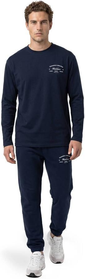 Malelions regular fit longsleeve met backprint donkerblauw