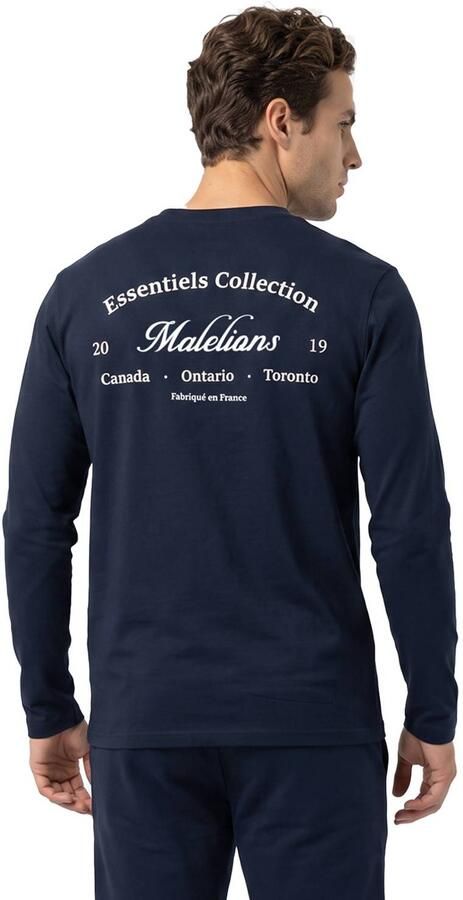 Malelions regular fit longsleeve met backprint donkerblauw - Foto 2