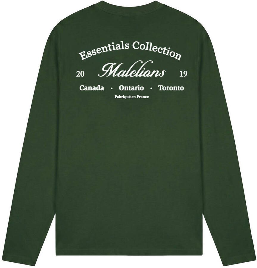 Malelions regular fit longsleeve met backprint donkergroen