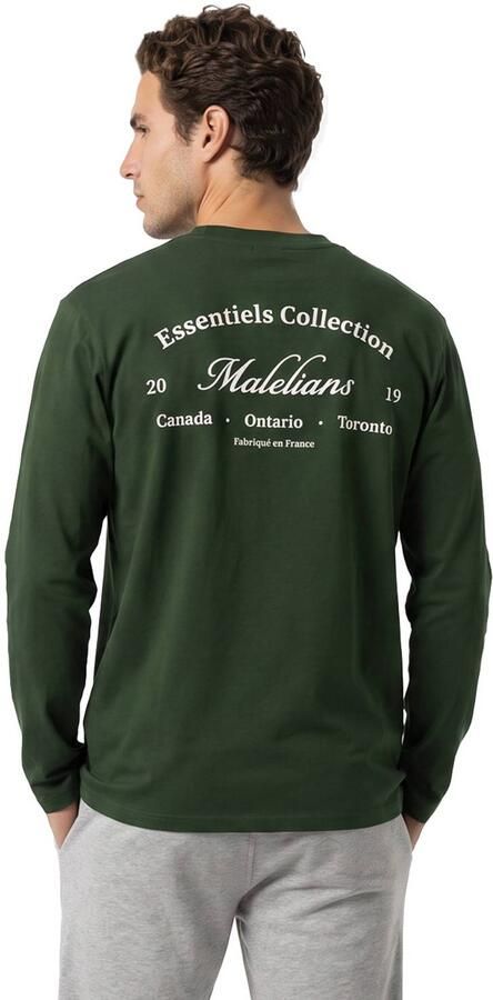 Malelions regular fit longsleeve met backprint donkergroen - Foto 2