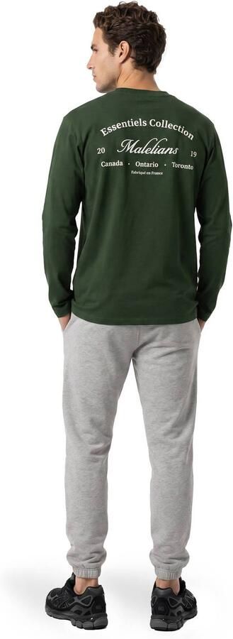 Malelions regular fit longsleeve met backprint donkergroen - Foto 3