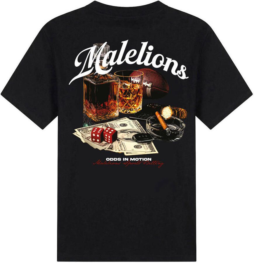 Malelions regular fit T-shirt met backprint zwart