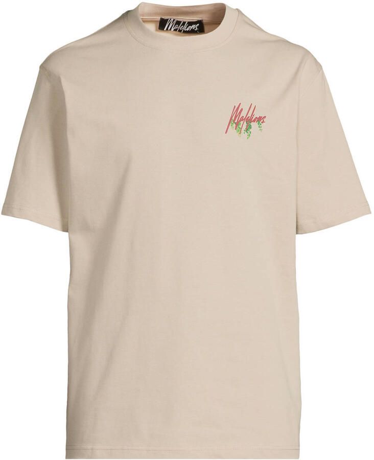 Malelions regular T-shirt met backprint beige - Foto 2