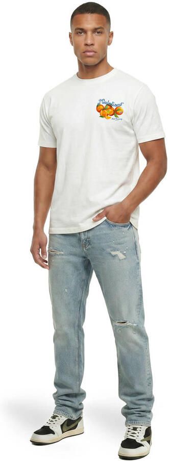 Malelions regular T-shirt met backprint ecru