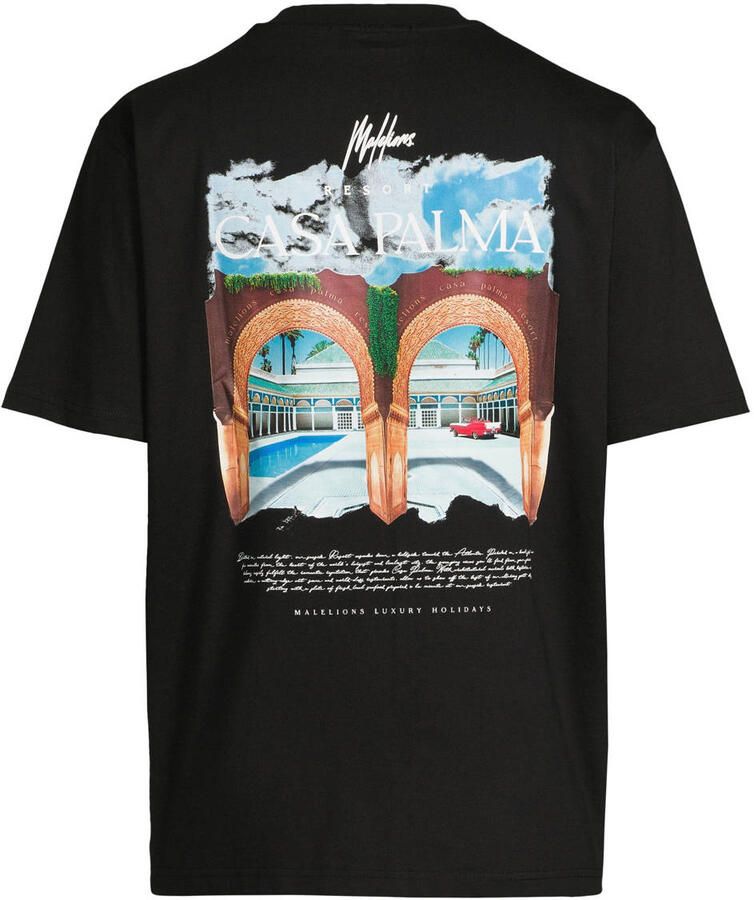 Malelions regular T-shirt met backprint zwart