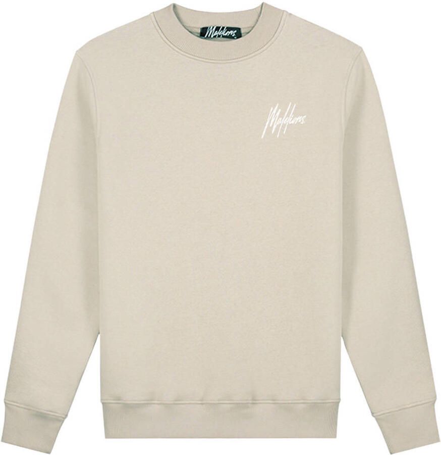Malelions slim fit hoodie met backprint beige
