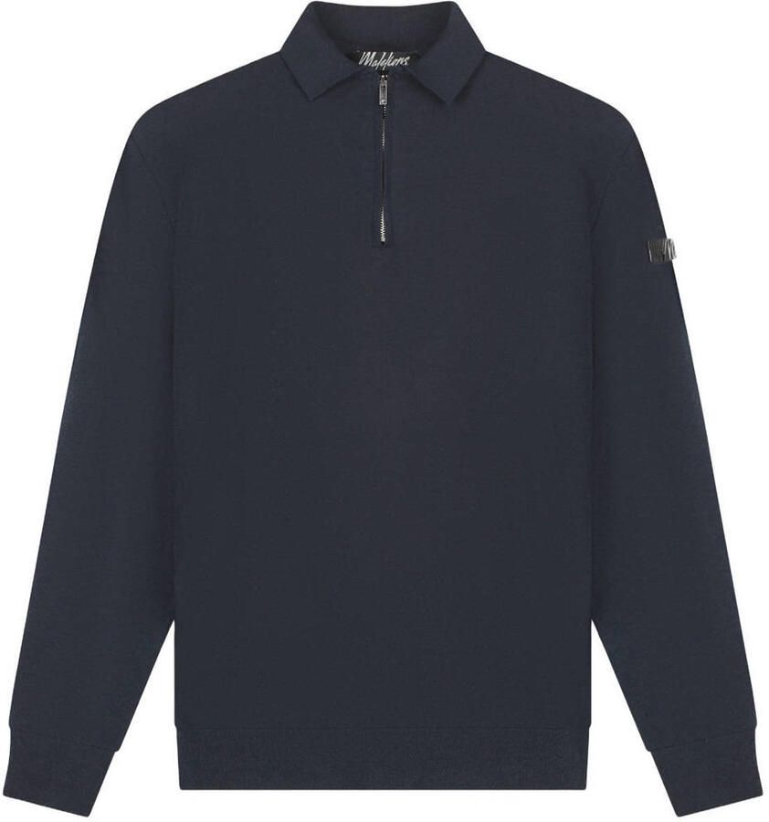 Malelions slim polo donkerblauw