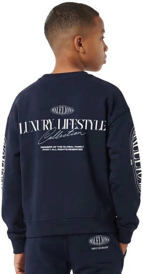 Malelions sweater met backprint donkerblauw Backprint - Foto 2