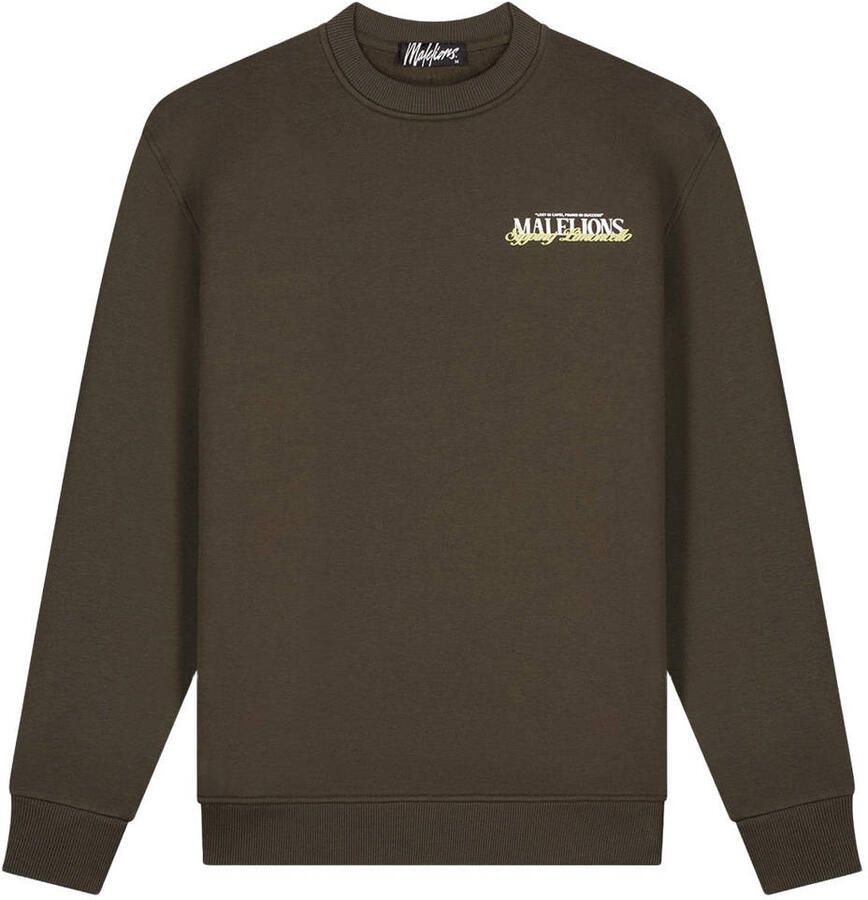 Malelions sweater met backprint donkergroen