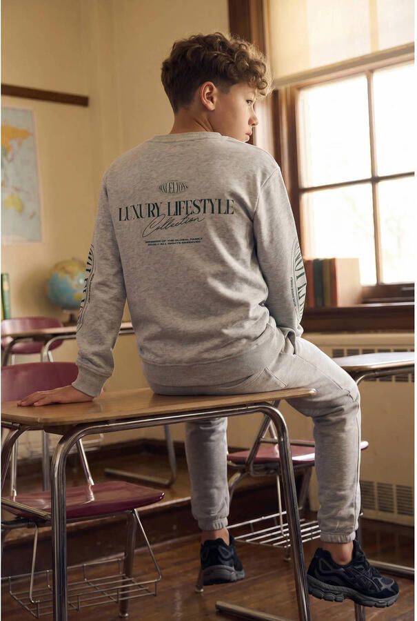 Malelions sweater met backprint grijs - Foto 3