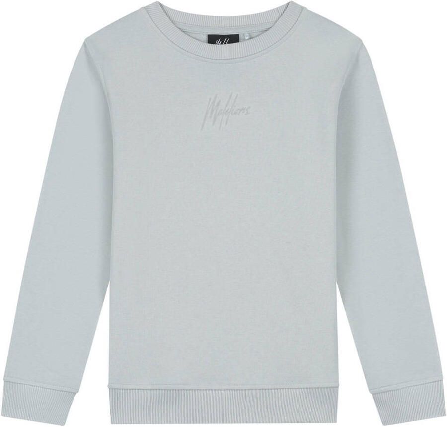Malelions sweater met backprint grijsblauw