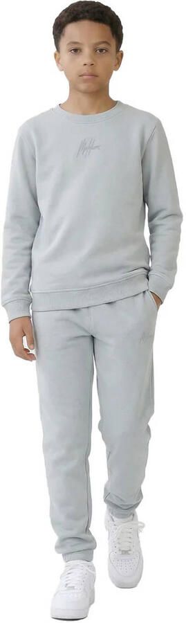Malelions sweater met backprint grijsblauw
