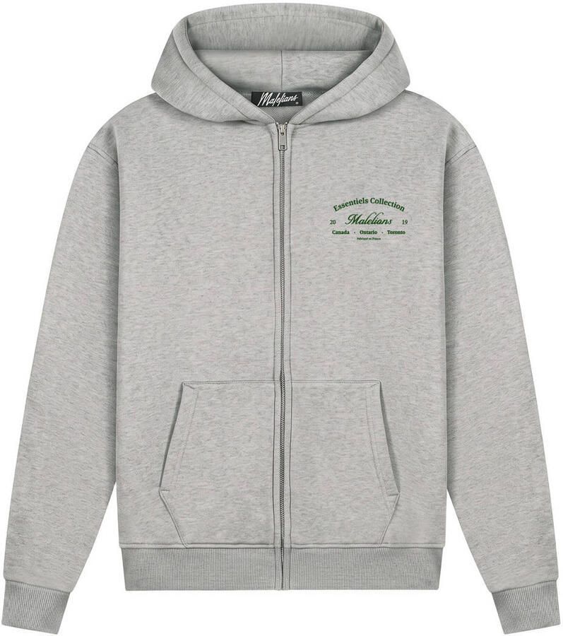 Malelions sweatvest met logo grijs