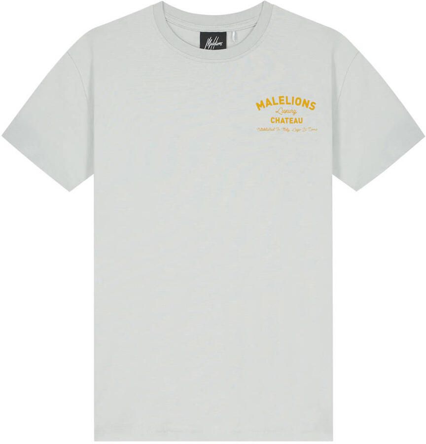 Malelions T-shirt met backprint grijsblauw