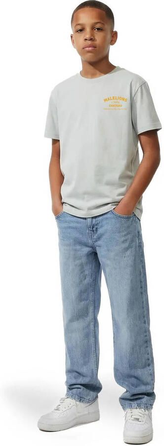 Malelions T-shirt met backprint grijsblauw
