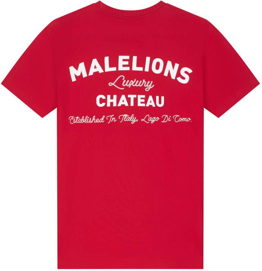 Malelions T-shirt met backprint rood