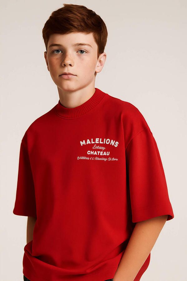 Malelions T-shirt met backprint rood