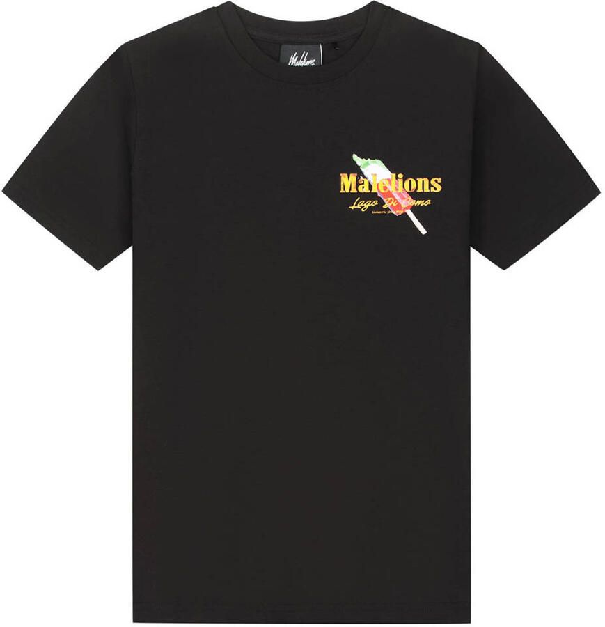 Malelions T-shirt met backprint zwart