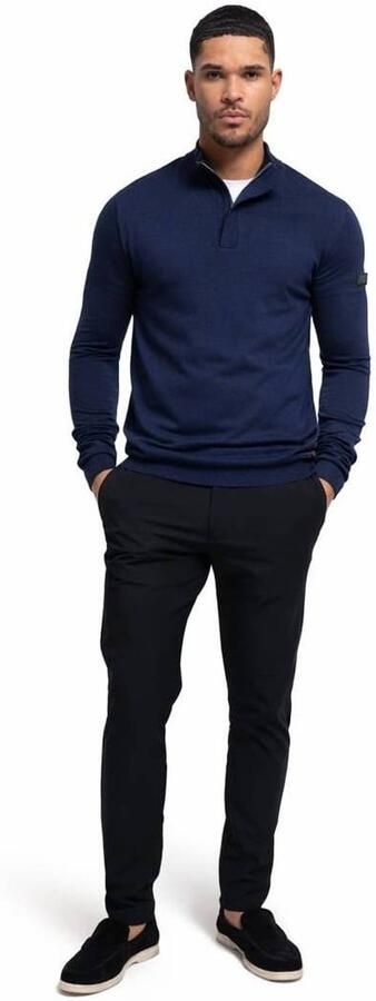 Malelions trui fijn gebreid donkerblauw