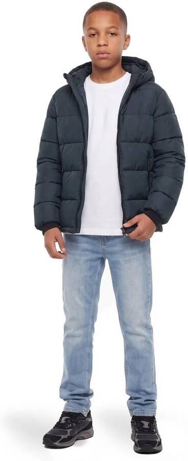 Malelions winterjas donkerblauw Jongens Polyester Capuchon Effen
