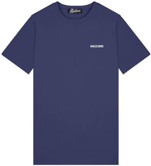 Malelions regular fit T-shirt met backprint navy