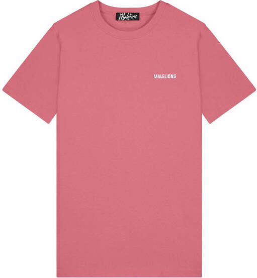 Malelions regular fit T-shirt met backprint red
