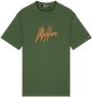 Malelions regular fit T-shirt met logo army orange - Thumbnail 1