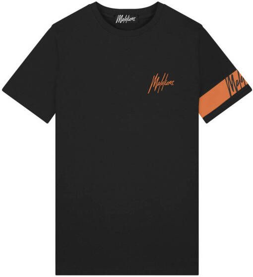 Malelions slim fit T-shirt black orange