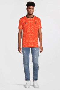 Malelions slim fit T-shirt met all over print orange
