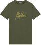 Malelions slim fit T-shirt met logo army yellow - Thumbnail 1