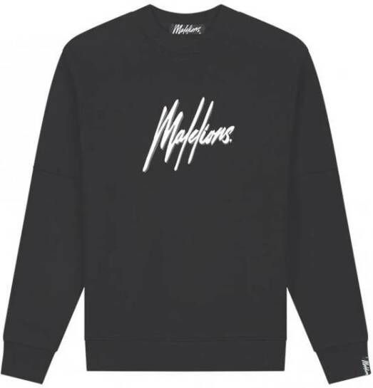 Malelions sweater met logo black white