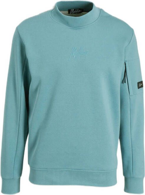 Malelions sweater met logo smoke blue