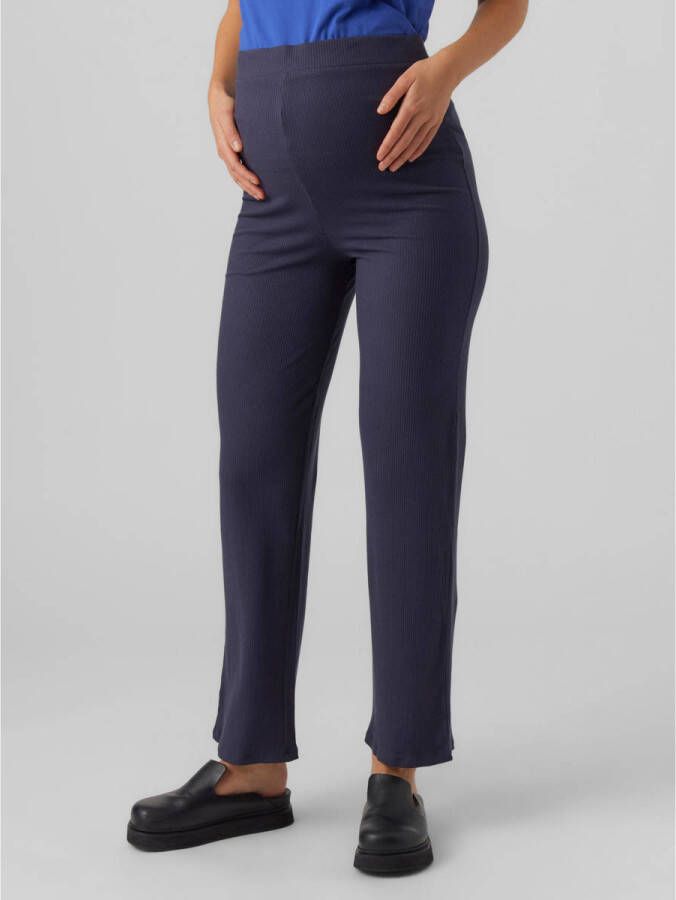 Mamalicious flared zwangerschapslegging MLROSINA met biologisch katoen donkerblauw Broek Dames Katoen (biologisch) XL