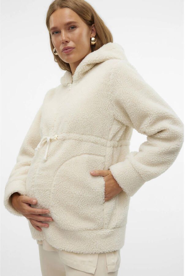 Mamalicious teddy zwangerschapsjas MLRACHEL ecru Effen XXL - Foto 2
