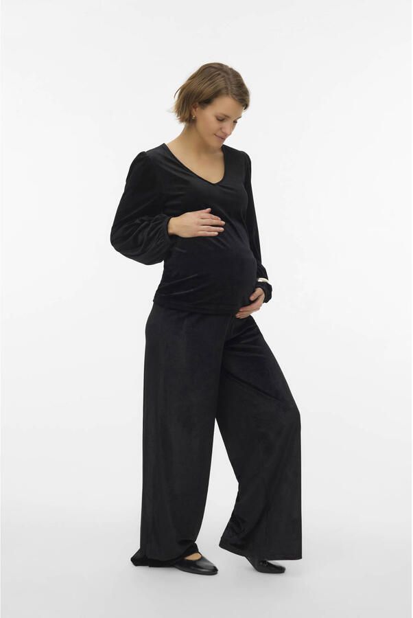 MAMALICIOUS fluwelen zwangerschaps top zwart - Foto 3