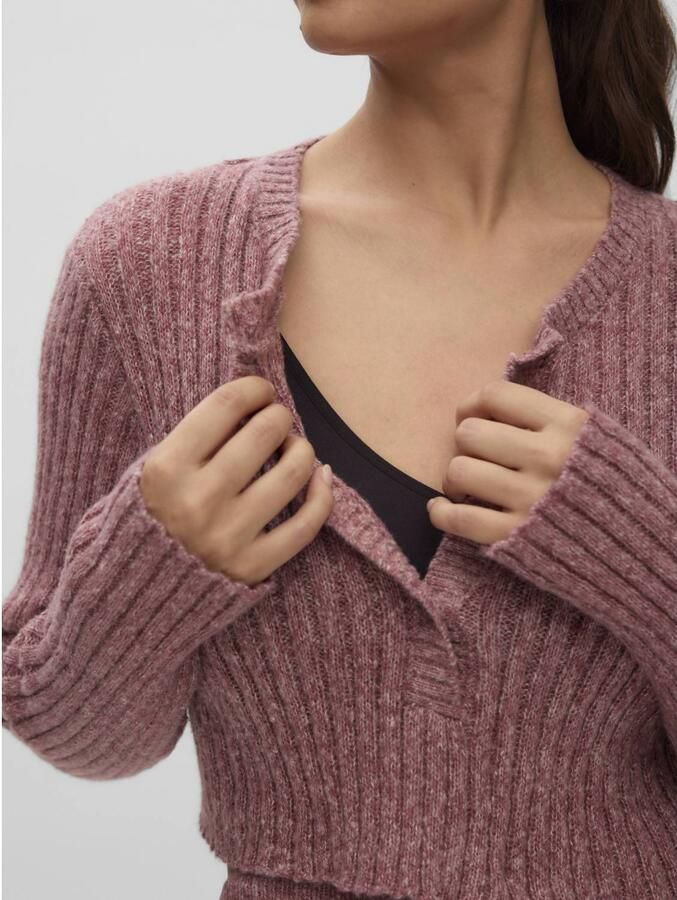 MAMALICIOUS gebreid zwangerschapsvest oudroze Dames Polyester Ronde hals maat XL - Foto 2