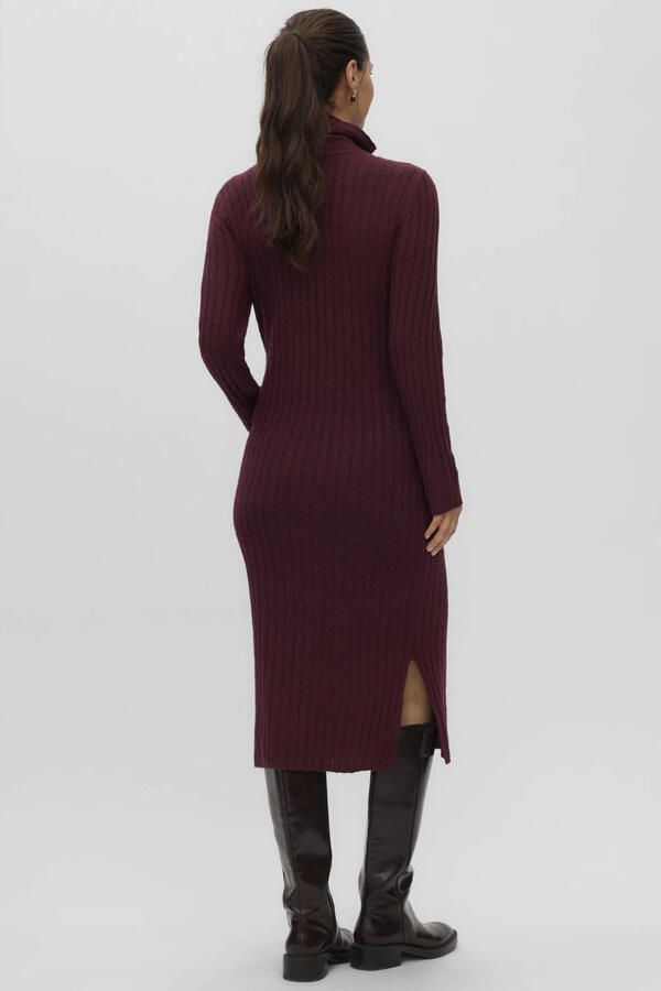 MAMALICIOUS gebreide zwangerschaps- en voedingjurk met split donkerrood Dames Polyester Col maat XL - Foto 2