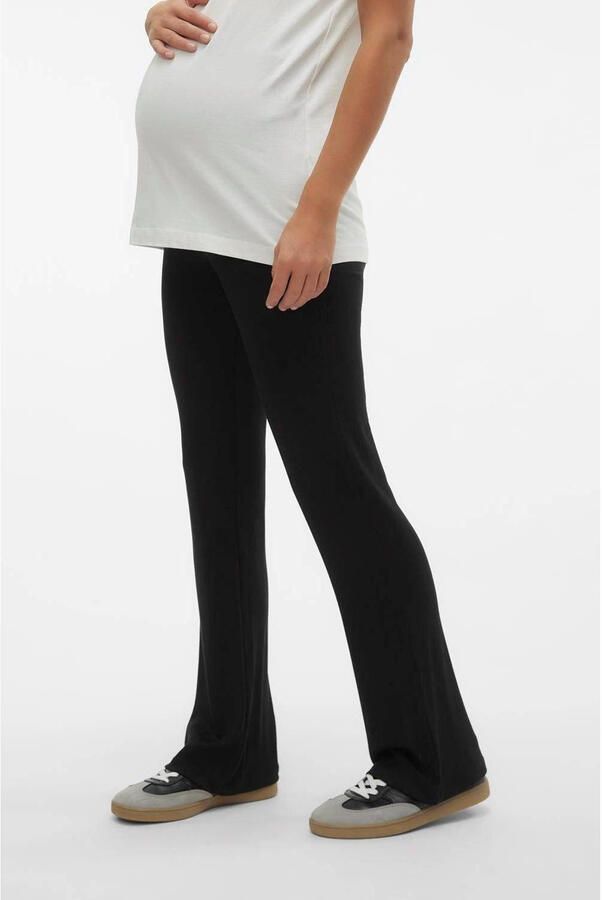 Mamalicious high waist flared zwangerschapslegging MLBRYNJA zwart Broek Dames Modal XL