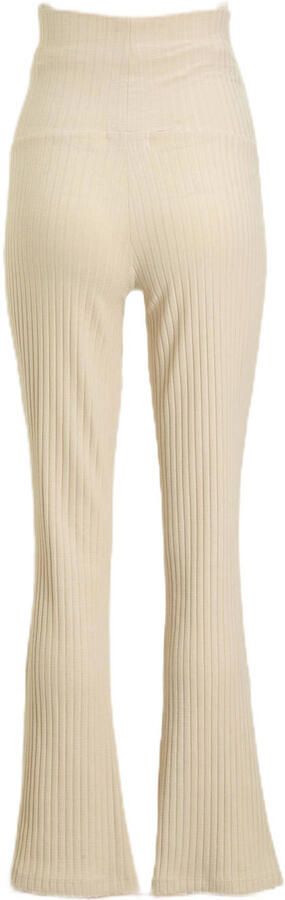 MAMALICIOUS high waist zwangerschaps flared broek ecru
