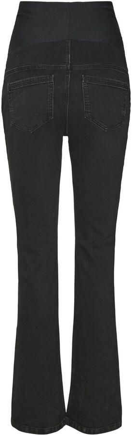 MAMALICIOUS high waist zwangerschaps flared jeans MLCILLE black denim