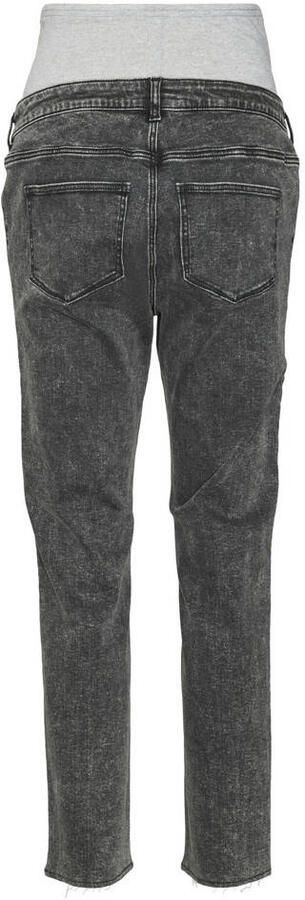 MAMALICIOUS high waist zwangerschaps slim fit jeans MLOSAKA grey denim