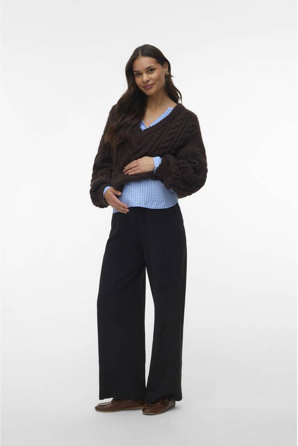 MAMALICIOUS high waist zwangerschaps casual broek zwart