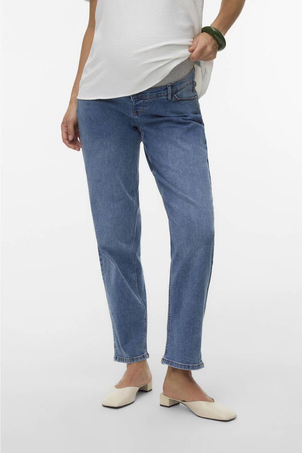MAMALICIOUS high waist zwangerschapskleding slim fit jeans medium blue denim - Foto 3