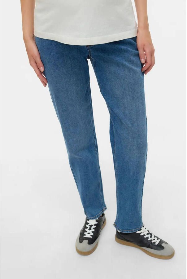 MAMALICIOUS high waist zwangerschapskleding slim fit jeans medium blue denim