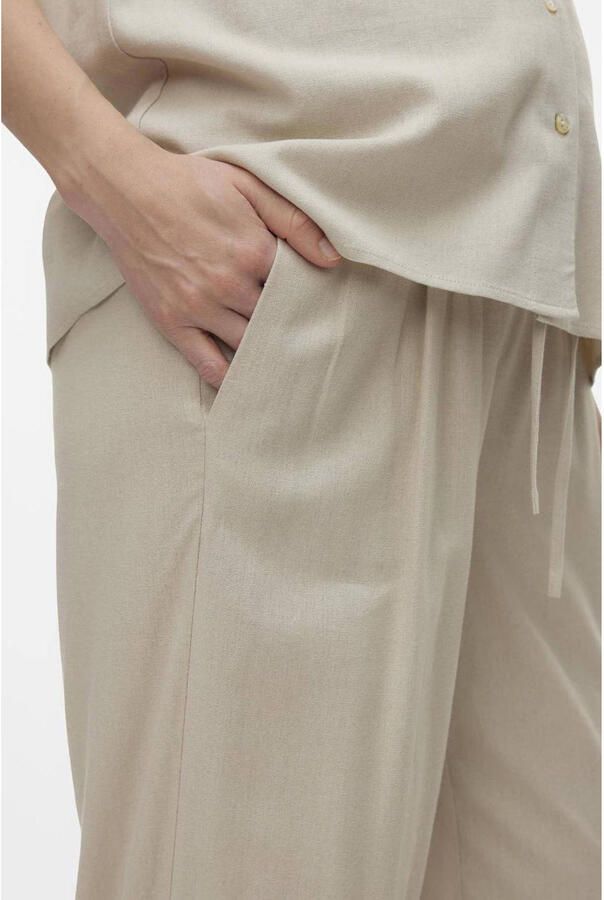 Mamalicious loose fit broek MLSILVIA ecru Dames Viscose Effen XXL - Foto 2