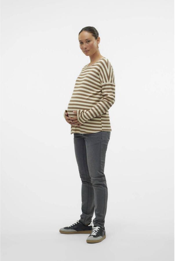 Mamalicious low waist slim fit zwangerschapsjeans MLLOLA grijs Dames Denim 27-32 - Foto 3