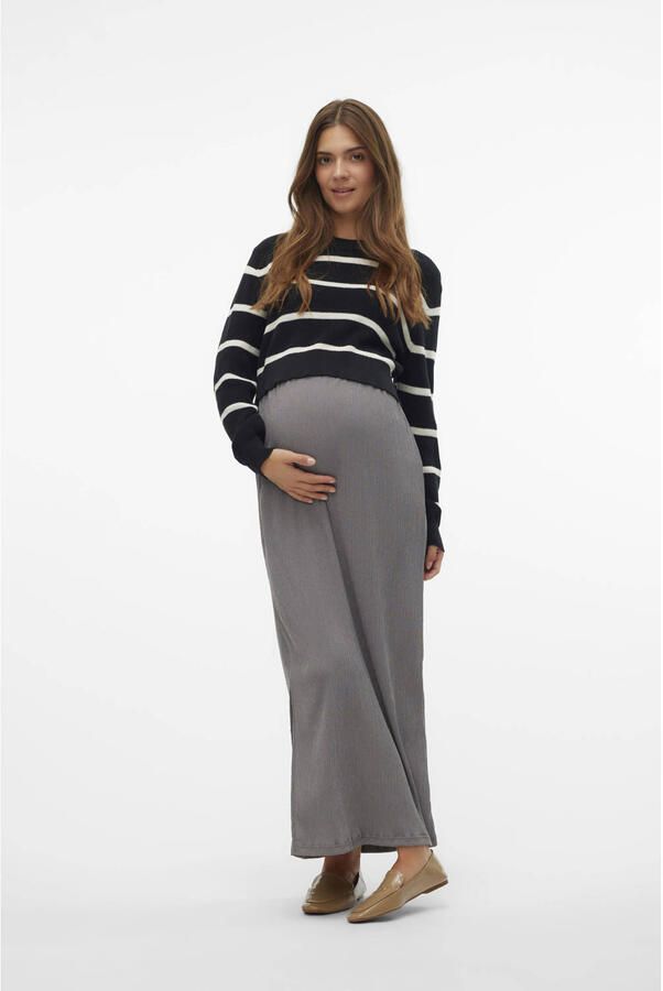 MAMALICIOUS maxi zwangerschapsrok grijs