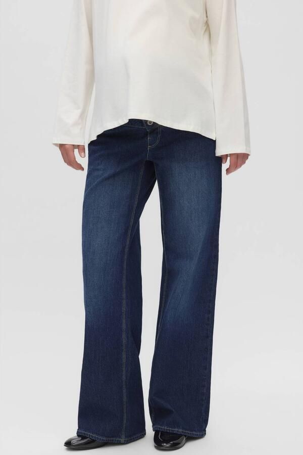 MAMALICIOUS MLMALAGA zwangerschaps wide leg jeans donkerblauw
