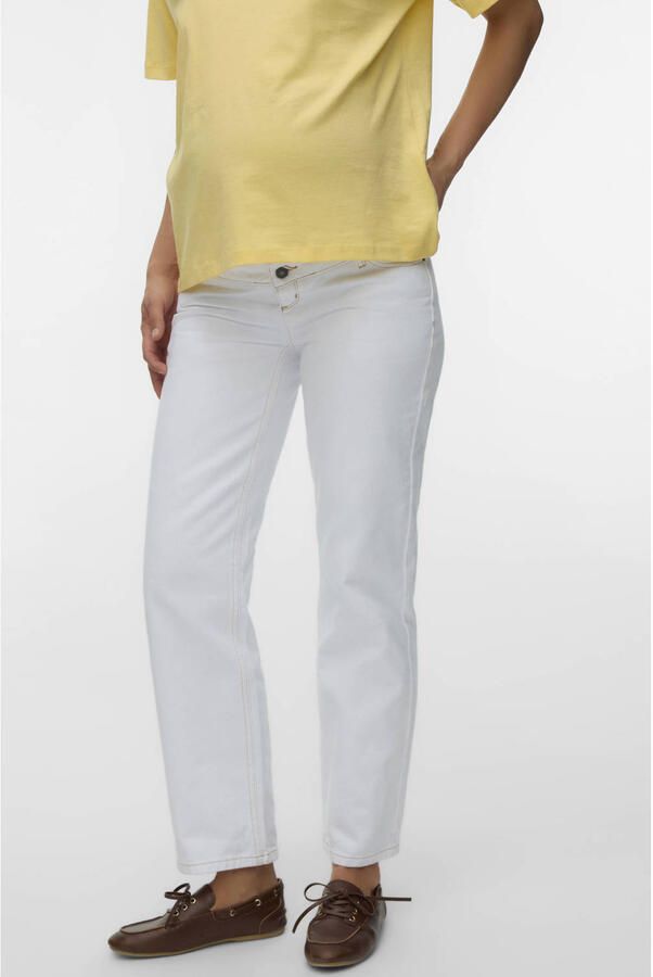 MAMALICIOUS MLOLLI high waist zwangerschaps straight leg jeans wit