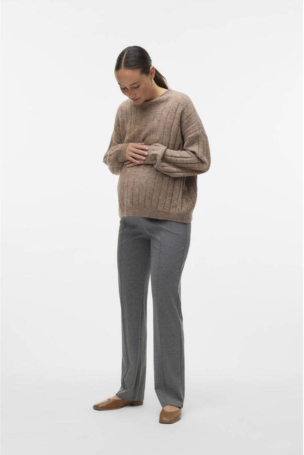 MAMALICIOUS regular high waist zwangerschaps casual broek grijs - Foto 2
